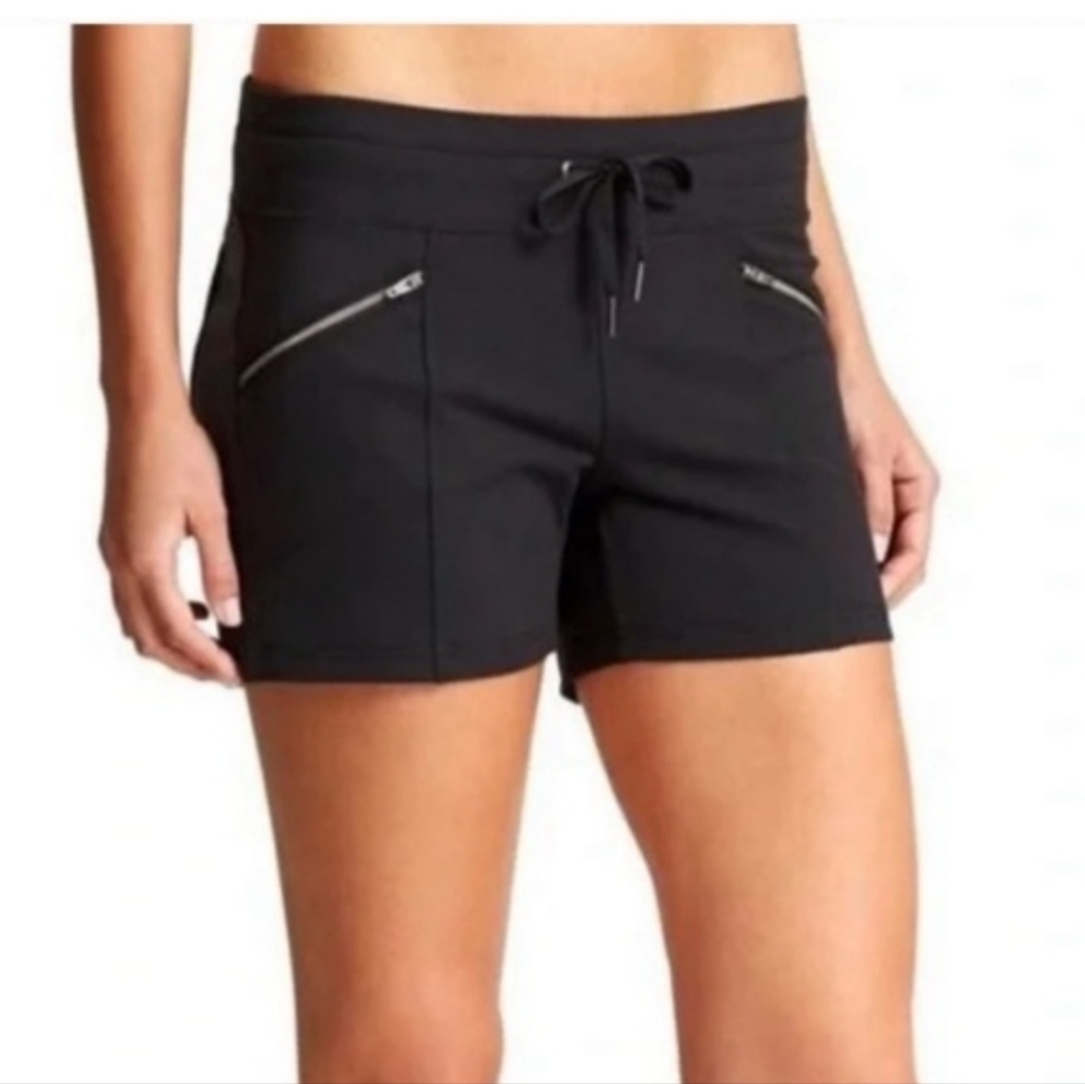 Athleta Women's Black Bike Shorts with Zipper Detail